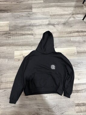 Eric Emanuel Black Zip-Up Hoodie with White EE Logo